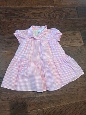 Baby GAP Pink Gingham Button-Down Dress
